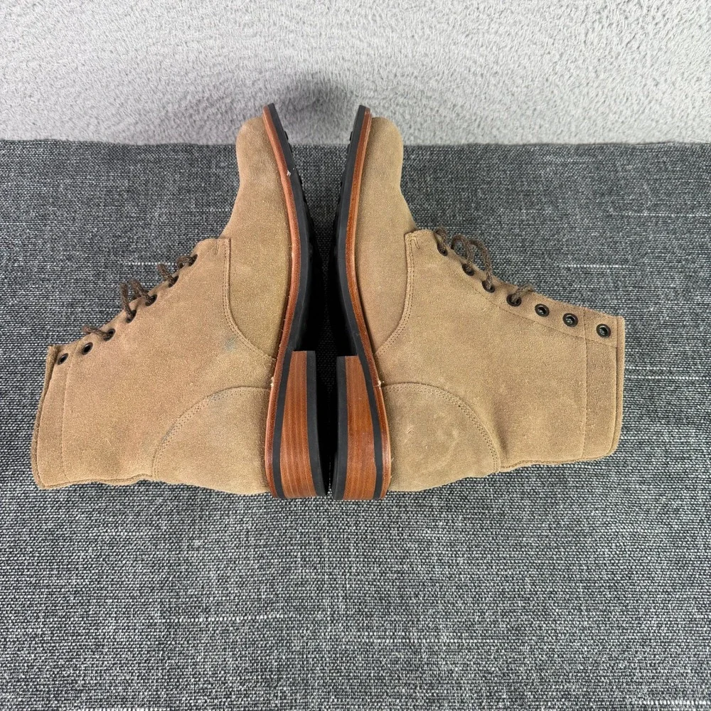 Nisolo Andres Everyday Boot Mens 9 Oak Tan Suede Lace Up Goodyear Welt 8740-6672